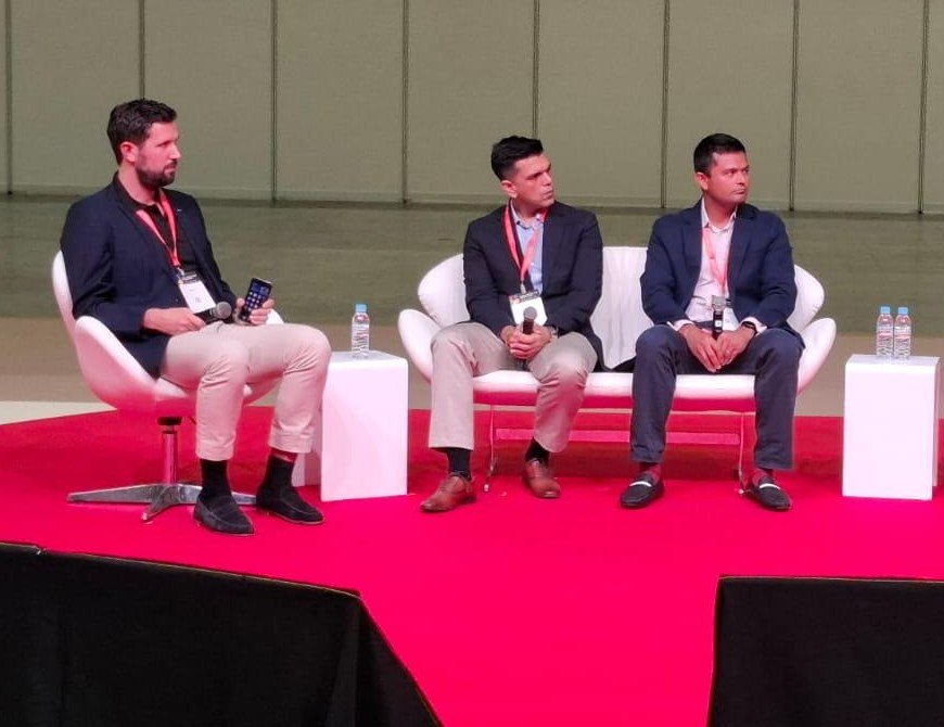 INTRIC co-founder James Puddle moderating a panel at Global Property Expo Singapore